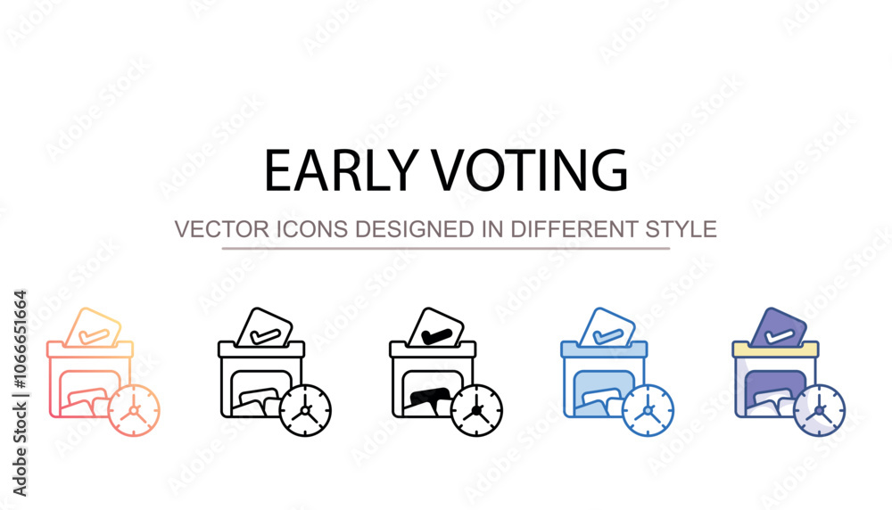 Early Voting icon design with white background stock illustration Early Voting icon design with white background stock illustration