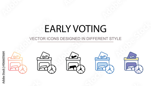 Early Voting icon design with white background stock illustration