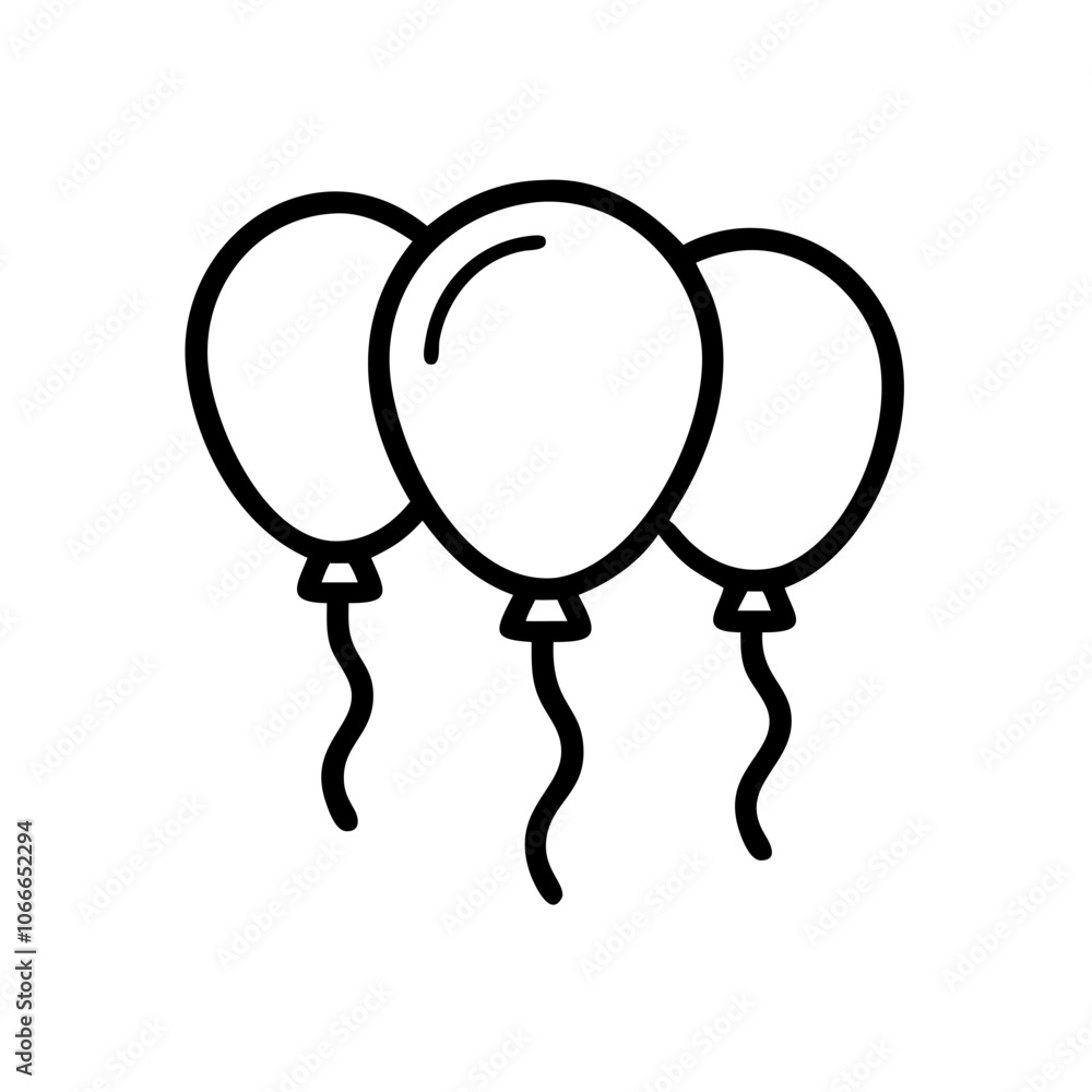 Line art icon of pink and red balloons for Valentine's Day
Line art icon of pink and red balloons for Valentine's Day