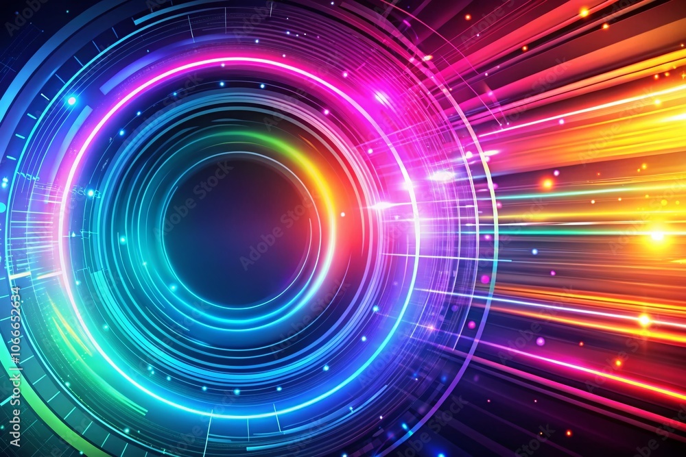Futuristic Circular Rainbow Background with Neon Speed Lines for Dynamic Wallpaper and Graphic Design, Colorful Abstract Display for Technology and Modern Aesthetics Futuristic Circular Rainbow Background with Neon Speed Lines for Dynamic Wallpaper and Graphic Design, Colorful Abstract Display for Technology and Modern Aesthetics