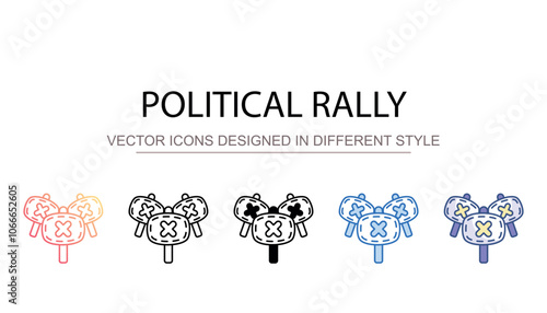 Political Rally icon design with white background stock illustration