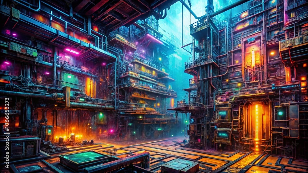 Futuristic Glowing Circuitry: Intricate Technological Details in Urban Exploration Photography for a Dystopian Cityscape Futuristic Glowing Circuitry: Intricate Technological Details in Urban Exploration Photography for a Dystopian Cityscape