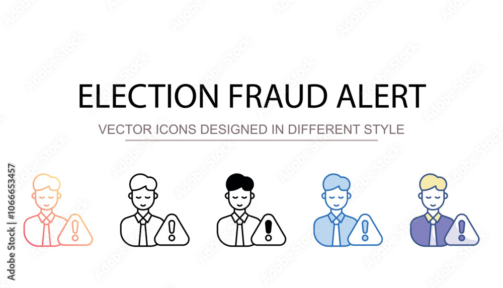 Election Fraud Alert icon design with white background stock illustration Election Fraud Alert icon design with white background stock illustration