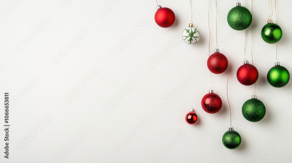 Festive Christmas Ornaments on a Neutral Background