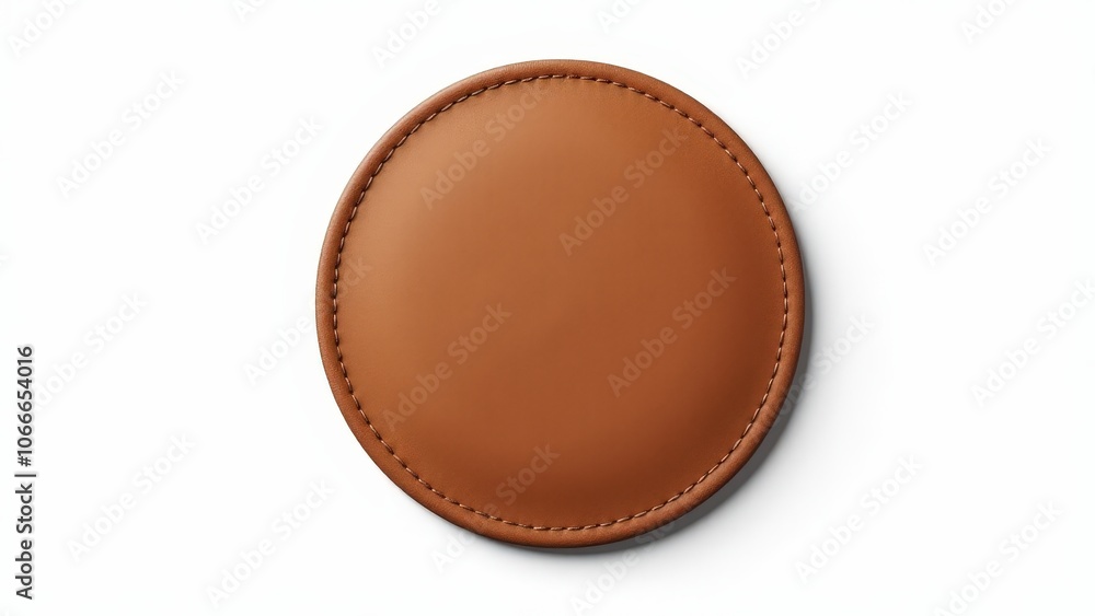 High-quality black leather patch with visible grain, ideal for unique brand presentations