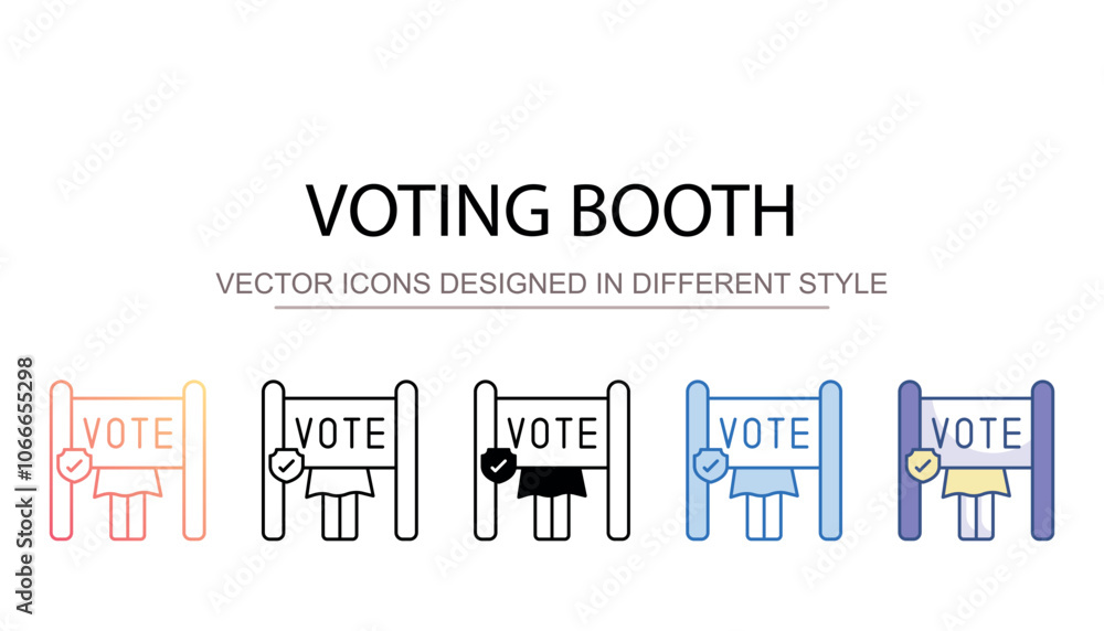 Voting Booth icon design with white background stock illustration Voting Booth icon design with white background stock illustration