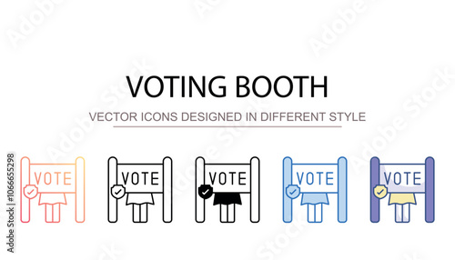 Voting Booth icon design with white background stock illustration