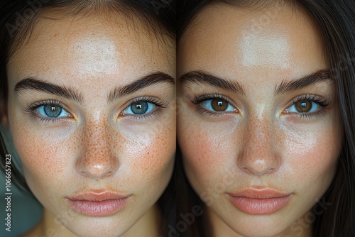 Results of microneedling before and after. Generative AI