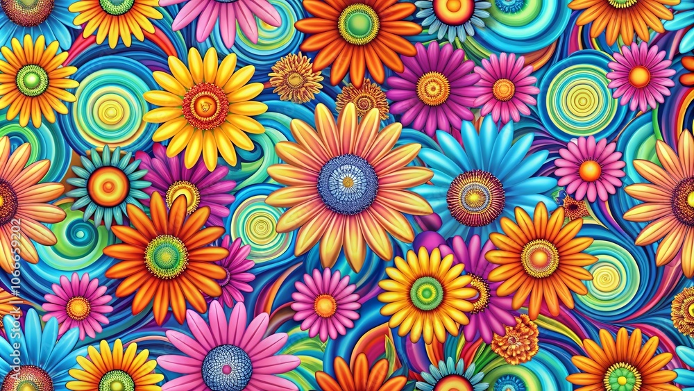 A vibrant tapestry of swirling hues and blooming flowers, creating a kaleidoscope of color and pattern. A vibrant tapestry of swirling hues and blooming flowers, creating a kaleidoscope of color and pattern.