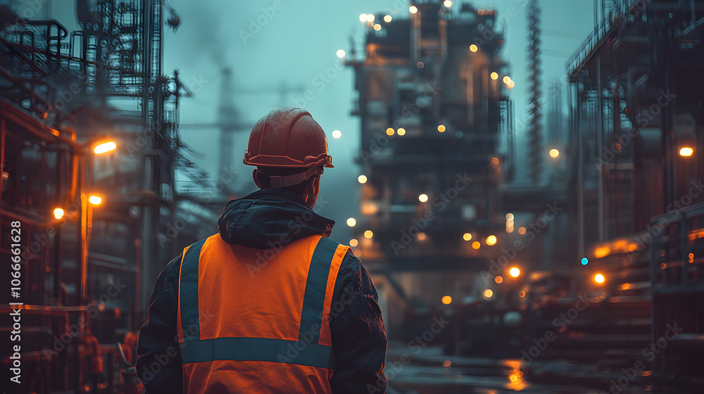 Worker in Reflective Vest and Hard Hat Standing in Front of Construction Site
Worker in Reflective Vest and Hard Hat Standing in Front of Construction Site