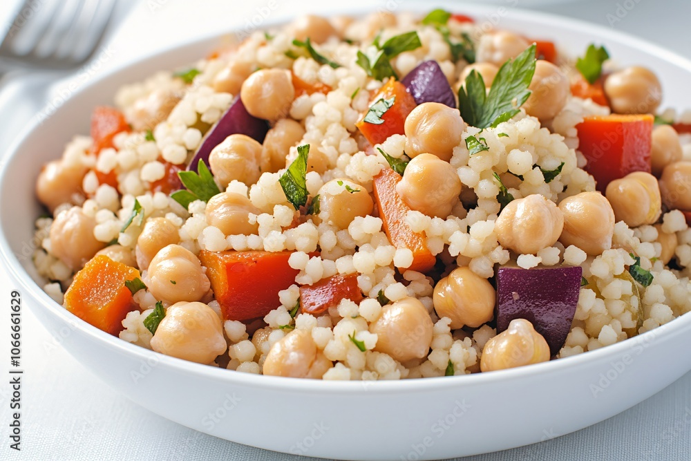 Couscous Salad with Chickpeas and Vegetables: A Healthy and Delicious Recipe Couscous Salad with Chickpeas and Vegetables: A Healthy and Delicious Recipe