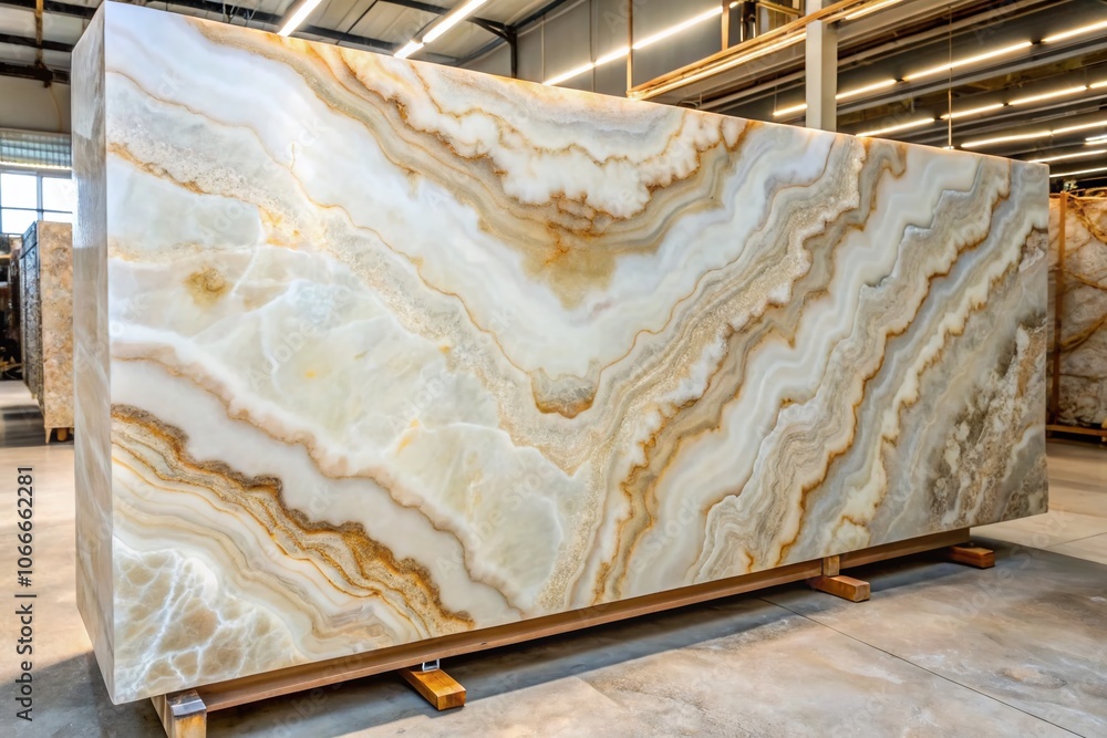 High-Resolution Image of Large White and Beige Onyx Marble Slab for Interior Design, Architecture, and Luxury Decor Projects High-Resolution Image of Large White and Beige Onyx Marble Slab for Interior Design, Architecture, and Luxury Decor Projects