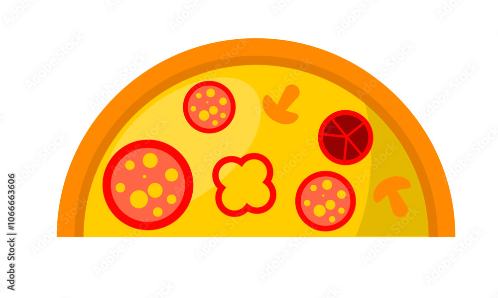 Half Pizza With Toppings vector Half Pizza With Toppings vector