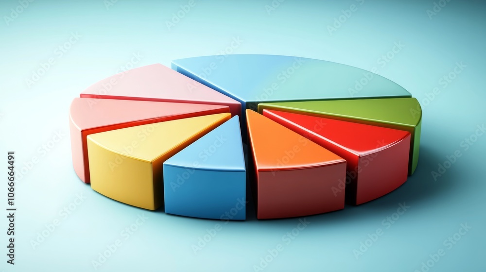 Obraz premium Colorful Pie Chart with Segments for Data Representation