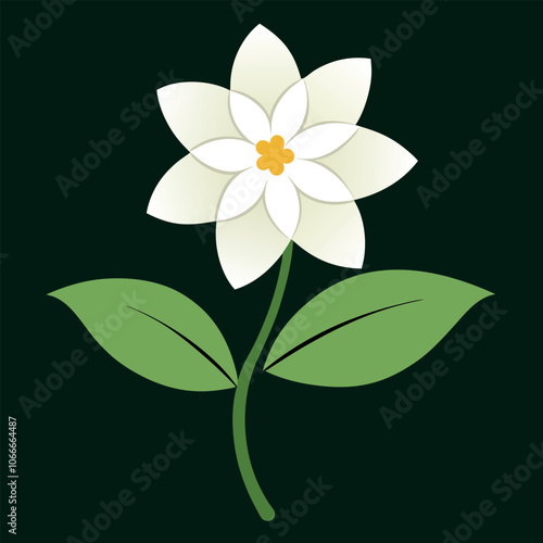 a Jasmine flower. Include intricate details like delicate petals, slender stems, and fragrant blooms