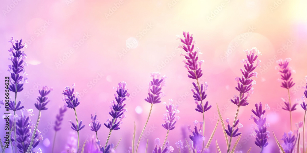 Obraz premium Light gradient background with soothing shades of lavender and pink, creating a calming effect