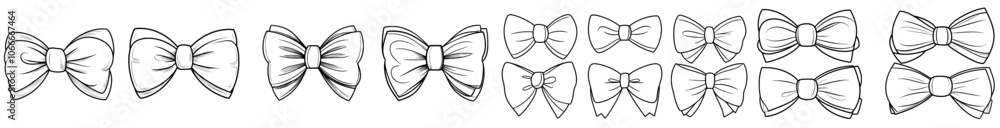 This is an isolated modern illustration of a tie bow color doodle sketch. Hand drawn sketch vintage ribbon neck bow for wedding, fashion element. This is an isolated modern illustration of a tie bow color doodle sketch. Hand drawn sketch vintage ribbon neck bow for wedding, fashion element.
