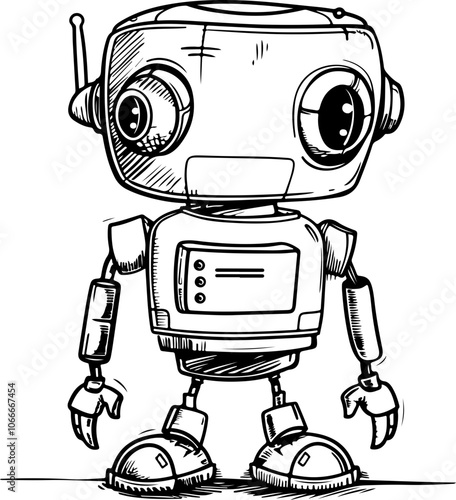 illustratio of a cute robot character