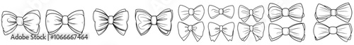 This is an isolated modern illustration of a tie bow color doodle sketch. Hand drawn sketch vintage ribbon neck bow for wedding, fashion element.