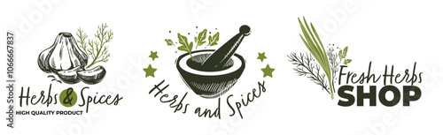 Herbs And Spices Logo Set