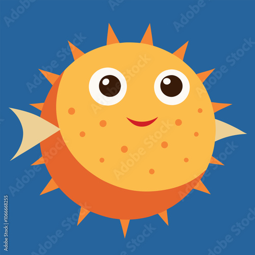 a Puffer fish vector art illustration