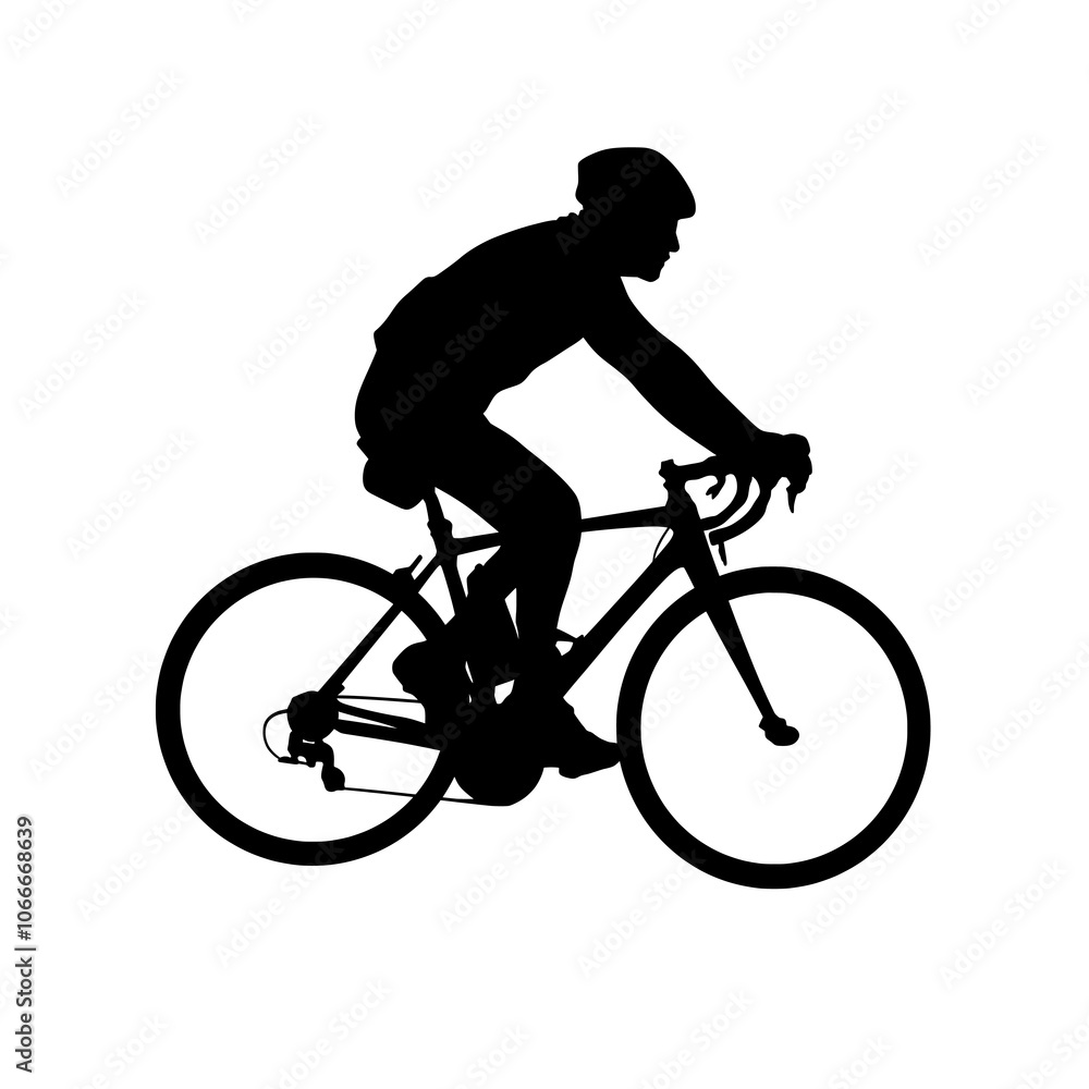 Cyclist Riding Bicycle Silhouette Vector Cyclist Riding Bicycle Silhouette Vector