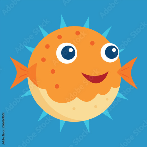 a Puffer fish vector art illustration