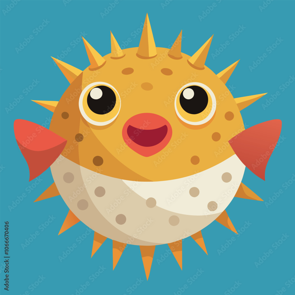 Fototapeta premium a Puffer fish vector art illustration
