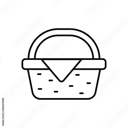 Picnic Basket vector icon stock illustration