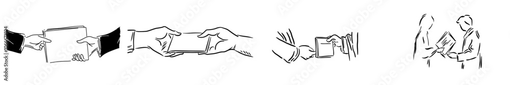 Document folder with continuous line drawing. Concept of sharing work data. A single line draw design modern illustration shows tidying up documents. Document folder with continuous line drawing. Concept of sharing work data. A single line draw design modern illustration shows tidying up documents.
