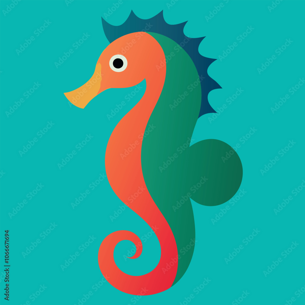 a sea horse vector art illustration a sea horse vector art illustration