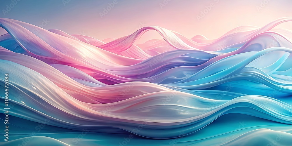 Obraz premium Fluid Abstract Symphony of Color and Form in a Whimsical Dreamlike Landscape