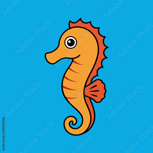 a sea horse vector art illustration