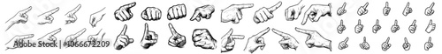 A hand pointing modern icon with an outline filled version in black. Ai 10 / EPS 10. g11940. ofvs597 OutlineFilledVectorSign ofvs - finger pointing modern icon with an outline filled version in