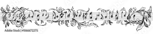 Icons set of music notes in black. Icons set of music notes in black.