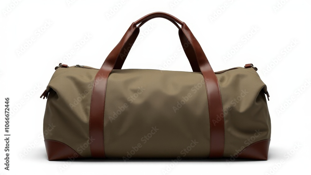 Naklejka premium Practical mens gym bag with leather details, ready for active lifestyle branding