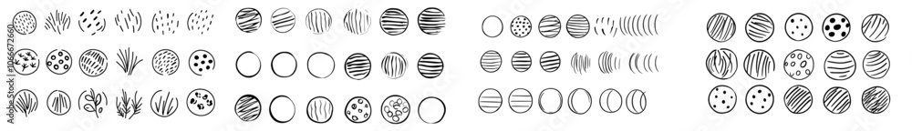 Hand drawn organic doodle shapes. Round trendy abstract set with lines, circles, drops. Hand drawn organic doodle shapes. Round trendy abstract set with lines, circles, drops.