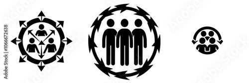 The customer, employee, staff outline icon is isolated on a white background in a flat modern illustration with pixel perfect detail.