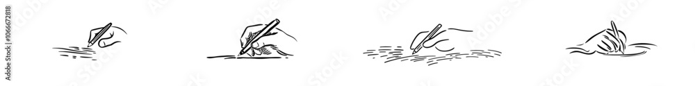 Writing with a digital pen in a continuous one-line minimalist style Writing with a digital pen in a continuous one-line minimalist style