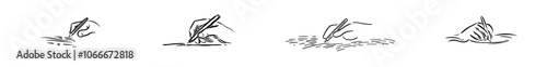 Writing with a digital pen in a continuous one-line minimalist style