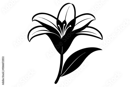 Easter Lily | isolated vector illustration on white background