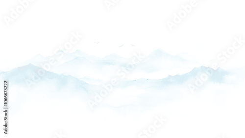 mountains among the cloud. panorama of mountain peaks covered by cloud. nature background.