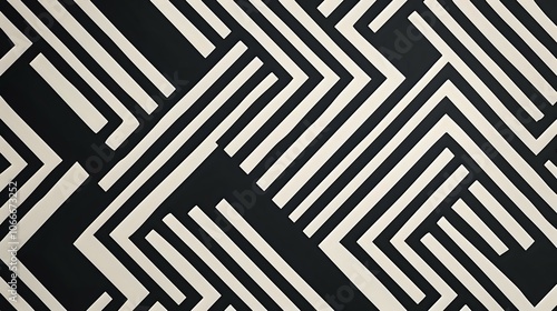 Abstract Black and White Geometric Pattern