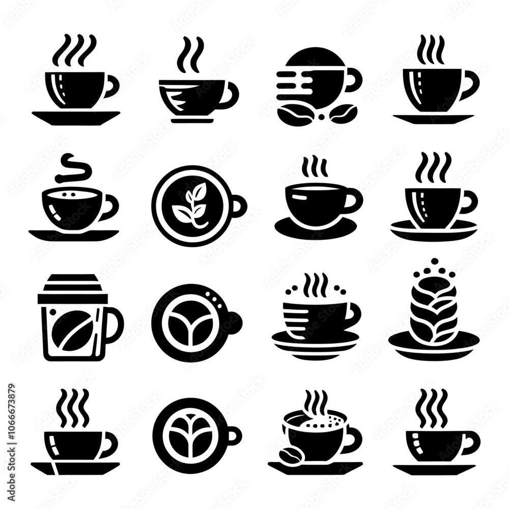 coffee cup icons set coffee cup icons set