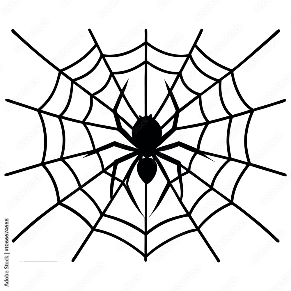 Obraz premium a spider sitting on a web, focusing on intricate web patterns