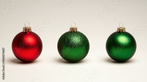 Colorful Christmas Ornaments in Red and Green Shades