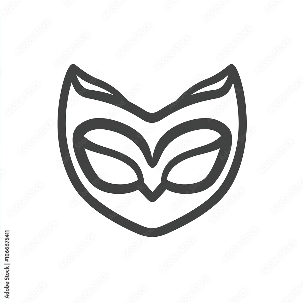 Black and white masquerade mask with eye holes. Black and white masquerade mask with eye holes.