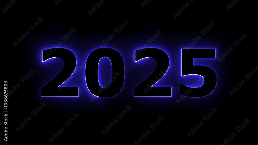 2025 happy new year animation video on black background. 2025 happy new year animation video on black background.