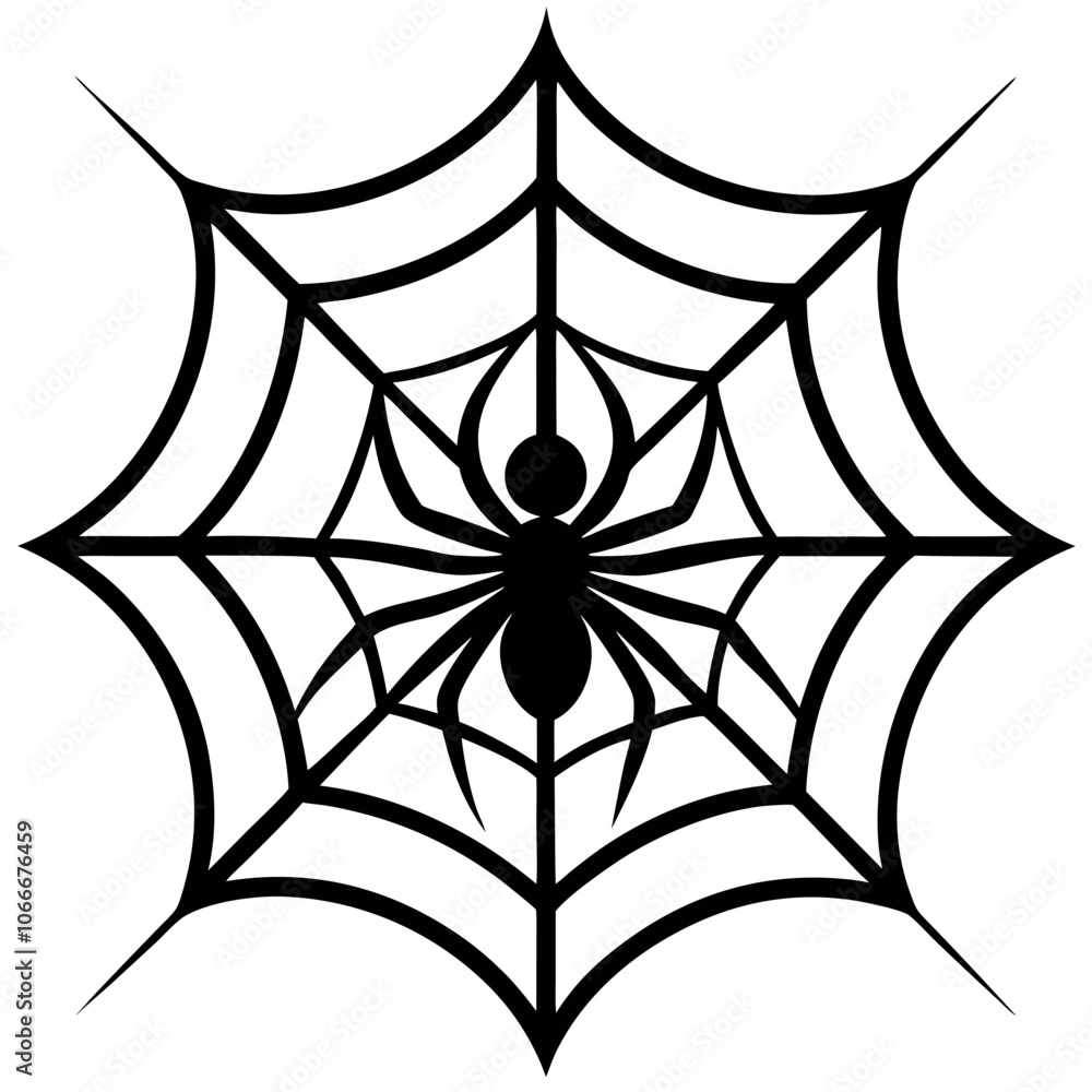 Obraz premium a spider sitting on a web, focusing on intricate web patterns