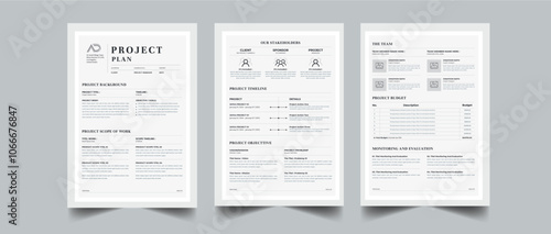 Project Plan and Project proposal layout design with full concept 3 page
